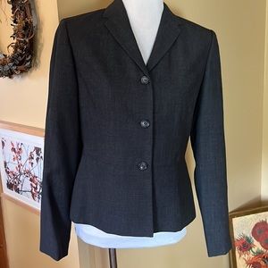Vtg ANN TAYLOR Size 6 Classic Gray 100% Wool Lined Blazer Timeless Career NEW